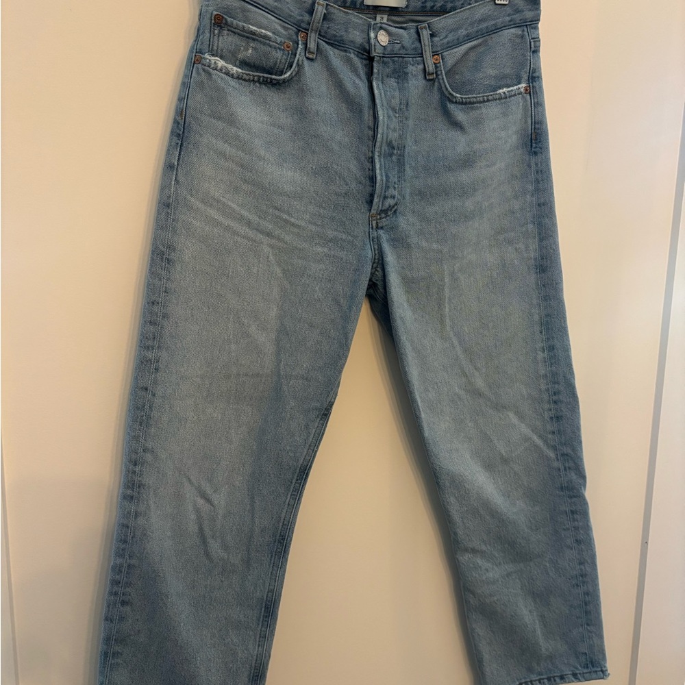 AGOLDE 90 Crop Mid Rise Loose Straight Jeans Size 28 Waist